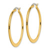 Lex & Lu Chisel Stainless Steel Gold IP plated Tapered 34mm Hoop Earrings 34mm - 3 - Lex & Lu