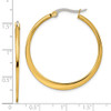 Lex & Lu Chisel Stainless Steel Gold IP plated Tapered 34mm Hoop Earrings 34mm - 5 - Lex & Lu