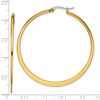 Lex & Lu Chisel Stainless Steel Gold IP plated Tapered 50mm Hoop Earrings 50mm - 5 - Lex & Lu