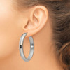 Lex & Lu Chisel Stainless Steel Polished Hollow Oval Hoop Earrings 48mm - 4 - Lex & Lu