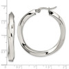 Lex & Lu Chisel Stainless Steel Twisted Polished Hollow Hoop Earrings 37mm - 5 - Lex & Lu