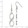 Lex & Lu Chisel Stainless Steel Infinity Polished CZ Shepherd Hook Earrings 55mm - 5 - Lex & Lu