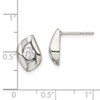 Lex & Lu Chisel Stainless Steel CZ Polished Post Earrings 12.5mm - 5 - Lex & Lu