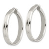Lex & Lu Chisel Stainless Steel Polished 6.75mm Hoop Earrings - 3 - Lex & Lu