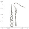 Lex & Lu Chisel Stainless Steel Polished CZ Shepherd Hook Earrings - 5 - Lex & Lu