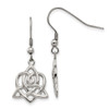 Lex & Lu Chisel Stainless Steel Heart Trinity Knot Shepherd Hook Earrings - Lex & Lu