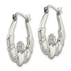 Lex & Lu Chisel Stainless Steel Polished Claddagh Hoop Earrings - 3 - Lex & Lu