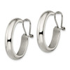 Lex & Lu Chisel Stainless Steel Polished Omega Back Hoop Earrings - 3 - Lex & Lu