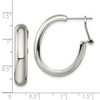 Lex & Lu Chisel Stainless Steel Polished Omega Back Hoop Earrings - 5 - Lex & Lu