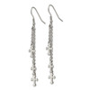 Lex & Lu Chisel Stainless Steel Multi Strand Cross Dangle Hook Earrings - 3 - Lex & Lu