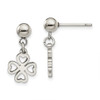 Lex & Lu Chisel Stainless Steel Clover Post Dangle Earrings - Lex & Lu