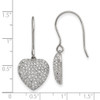 Lex & Lu Chisel Stainless Steel w/Preciosa Crystal Heart Dangle Earrings - 5 - Lex & Lu