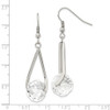 Lex & Lu Chisel Stainless Steel Polished Glass Shepherd Hook Earrings - 5 - Lex & Lu