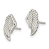 Lex & Lu Chisel Stainless Steel Polished Feather Post Earrings - 3 - Lex & Lu