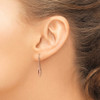 Lex & Lu Chisel Stainless Steel Polished Rose IP Dangle Shepherds Hook Earrings - 4 - Lex & Lu