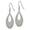 Lex & Lu Chisel Stainless Steel Polished Textured Cut-out Design Dangle Earrings - 3 - Lex & Lu