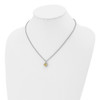 Lex & Lu Chisel Stainless Steel Yellow CZ Pendant 18'' Necklace - 4 - Lex & Lu