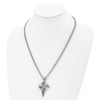 Lex & Lu Chisel Stainless Steel Polished & Antiqued Dagger Cross 22'' Necklace - 4 - Lex & Lu