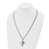 Lex & Lu Chisel Stainless Steel Cross Necklace 24'' - 4 - Lex & Lu