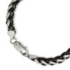 Lex & Lu Chisel Stainless Steel Polished & Black Plated Necklace 24'' - 4 - Lex & Lu