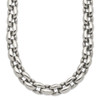 Lex & Lu Chisel Stainless Steel Polished Ovals Necklace 24'' - Lex & Lu