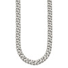 Lex & Lu Chisel Stainless Steel Polished Link Necklace 24'' - 3 - Lex & Lu