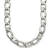 Lex & Lu Chisel Stainless Steel Polished Open Links Necklace 24'' - Lex & Lu