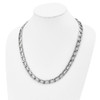 Lex & Lu Chisel Stainless Steel Polished Squares Necklace 24'' - 5 - Lex & Lu