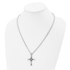 Lex & Lu Chisel Stainless Steel Antiqued & Polished Cross 22'' Necklace - 4 - Lex & Lu