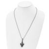 Lex & Lu Chisel Stainless Steel Antiqued & Polished Fleur de lis Necklace 24'' - 4 - Lex & Lu