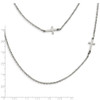 Lex & Lu Chisel Stainless Steel Layered Sideways Cross Necklace 18'' - 4 - Lex & Lu
