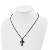 Lex & Lu Chisel Stainless Steel Black Plated Cross Necklace 20'' LAL39652 - 4 - Lex & Lu