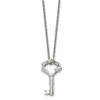 Lex & Lu Chisel Stainless Steel Polished Fancy Key Pendant Necklace 18'' - 3 - Lex & Lu
