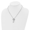 Lex & Lu Chisel Stainless Steel Polished Fancy Key Pendant Necklace 18'' - 4 - Lex & Lu