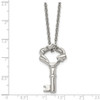 Lex & Lu Chisel Stainless Steel Polished Fancy Key Pendant Necklace 18'' - 5 - Lex & Lu