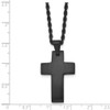 Lex & Lu Chisel Stainless Steel Black Plated Brushed Cross Necklace 20'' - 3 - Lex & Lu
