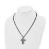 Lex & Lu Chisel Stainless Steel Polished and Antiqued Necklace 20'' - 4 - Lex & Lu