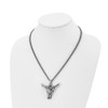 Lex & Lu Chisel Stainless Steel Polished and Antiqued Animal Skull Necklace 20'' - 4 - Lex & Lu