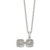 Lex & Lu Chisel Stainless Steel Polished & Antiqued Magnetic Square Necklace 18'' - 3 - Lex & Lu