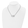 Lex & Lu Chisel Stainless Steel Polished Two Strand Infinity Symbol Necklace 18'' - 4 - Lex & Lu