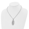 Lex & Lu Chisel Stainless Steel Wire Oval Necklace 18'' - 4 - Lex & Lu