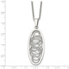 Lex & Lu Chisel Stainless Steel Wire Oval Necklace 18'' - 5 - Lex & Lu