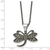 Lex & Lu Chisel Stainless Steel Butterfly Marcasite Necklace 18'' - 5 - Lex & Lu