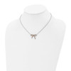 Lex & Lu Chisel Stainless Steel Crystal Polished Bow Necklace 16.25'' LAL39741 - 4 - Lex & Lu