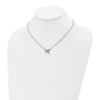 Lex & Lu Chisel Stainless Steel Polished CZ Bow Necklace 16'' LAL39743 - 4 - Lex & Lu
