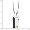 Lex & Lu Chisel Stainless Steel Yellow & Black Plated Dog Tag Necklace 20'' - 5 - Lex & Lu