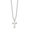 Lex & Lu Chisel Stainless Steel Polished Cross Necklace 20'' LAL39755 - 3 - Lex & Lu