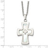 Lex & Lu Chisel Stainless Steel Mother Of Pearl Cross Necklace 22'' LAL39762 - 5 - Lex & Lu
