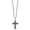 Lex & Lu Chisel Stainless Steel Black Plated Cross Necklace 22'' LAL39767 - 3 - Lex & Lu