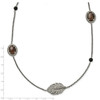 Lex & Lu Chisel Stainless Steel Polished Smoky Quartz/Black Onyx Necklace 32'' - 4 - Lex & Lu